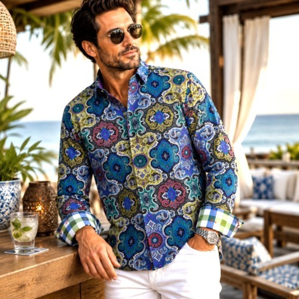 Robert‎ Graham XL Paisley Shirt – Knowledge Wisdom Truth & Cuff Accents